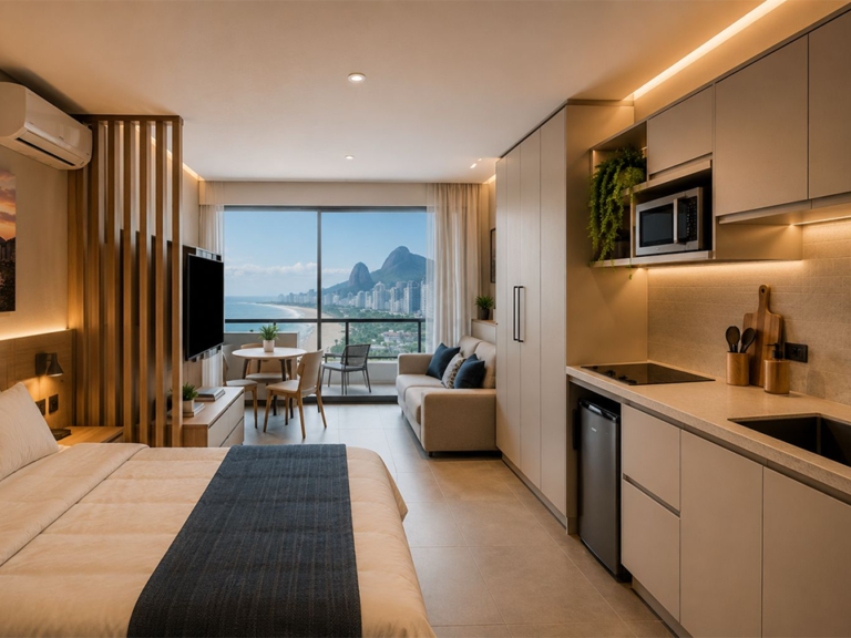 Móveis planejados para Airbnb em estúdio compact
